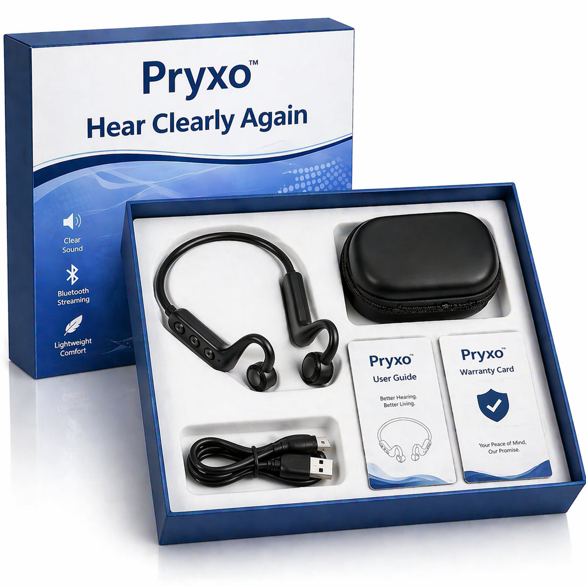 Bqyoom X2 Bone Conduction Smart Hearing Aid Bluetooth Earphones