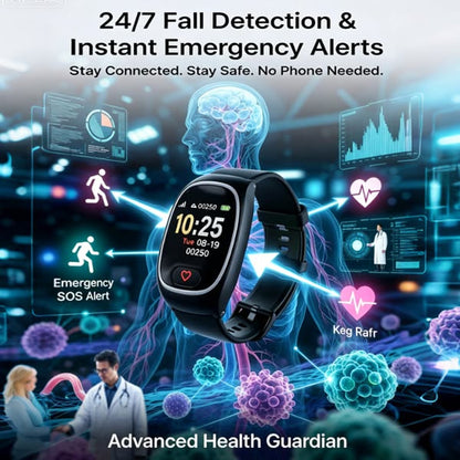 🔥 Order Today: Free Replacement Watch Strap ！Pryxo™ Standalone 4G Smart Watch with Automatic Fall Detection + GPS Location + Health Monitoring