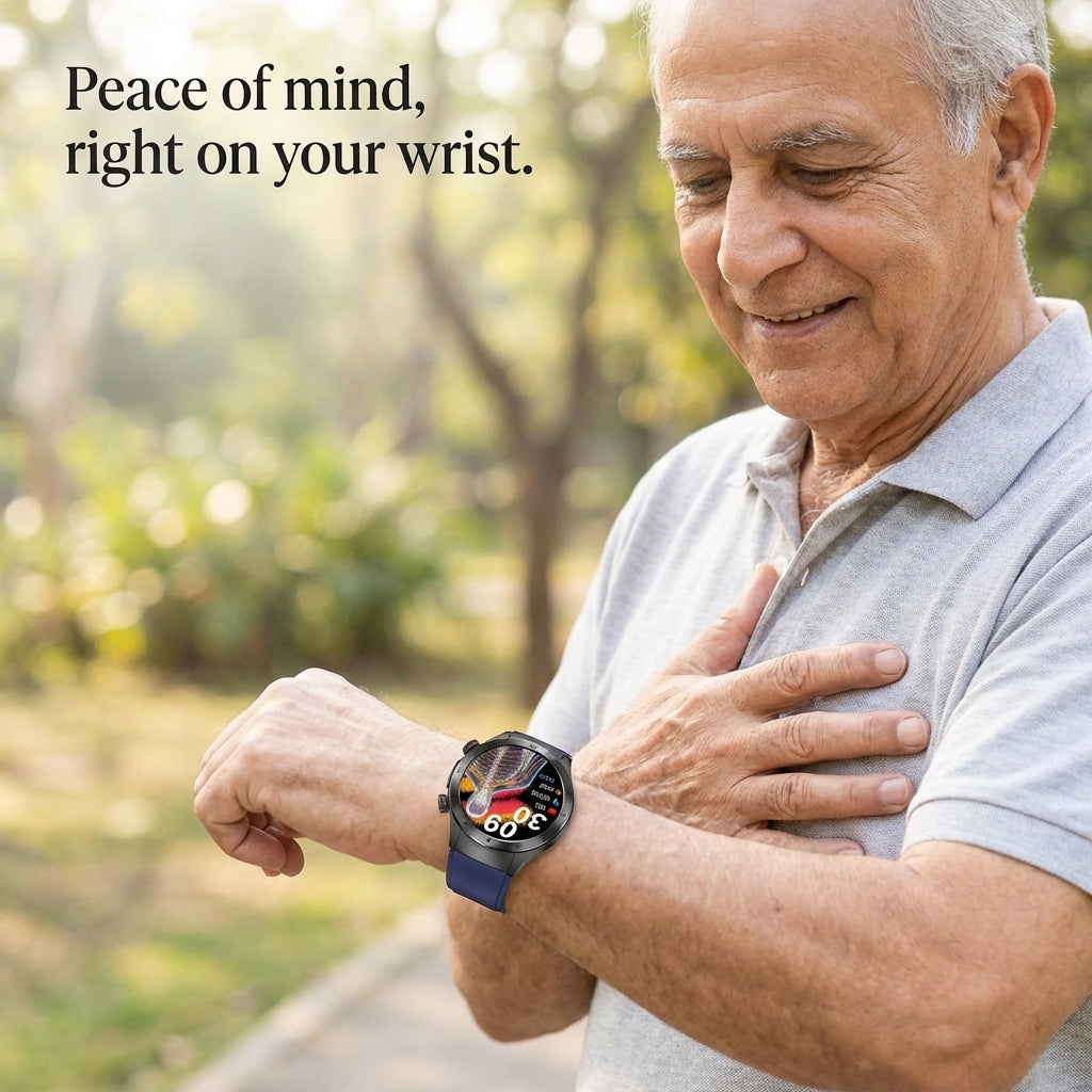 Aouhra® HealthWave Max - Best Medical Diagnosis Smart Watch, Blood Lipids Uric Acid Blood Glucose watch, ECG+PPG Fitness Tracker